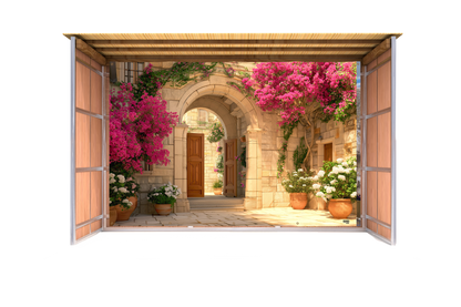 Courtyard Bloom Sukkah Mural