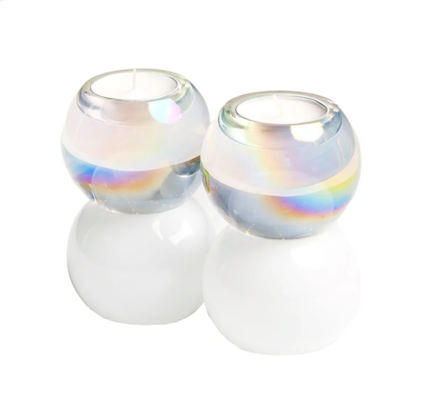 Color Block Bubble Crystal Tealight Holders