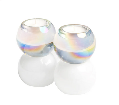 Color Block Bubble Crystal Tealight Holders