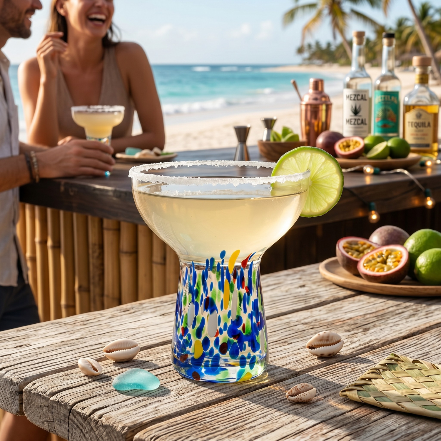 Stemless Margarita Glass Set Of 2 14OZ Luxury Hand Blown Confetti Margaritas For Cocktails Water Win
