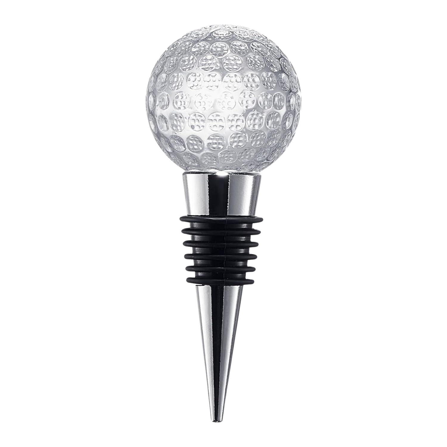 Golf Ball Wine Champagne Bottle Stopper Mouth Blown Lead Free Clear Glass Stopper Novelty Glassware