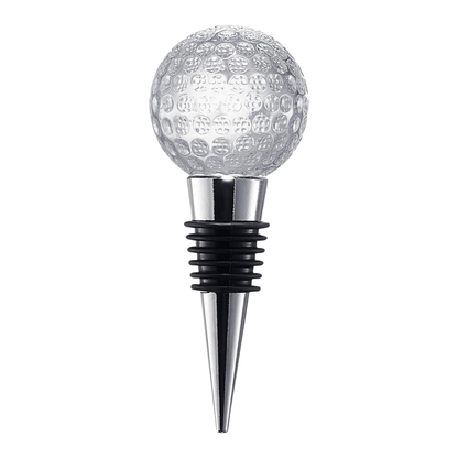 Golf Ball Wine Champagne Bottle Stopper Mouth Blown Lead Free Clear Glass Stopper Novelty Glassware