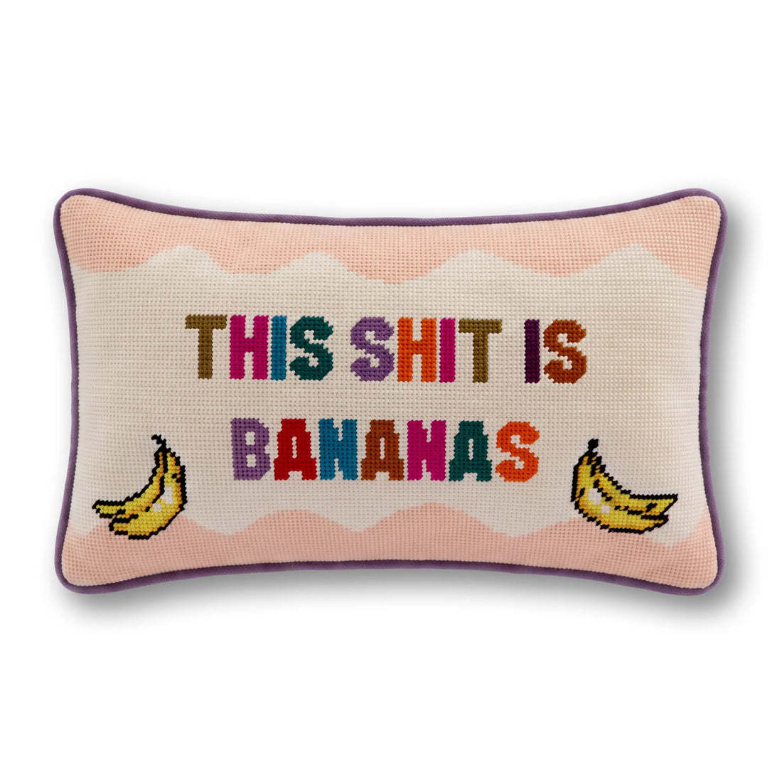 Bananas Needlepoint Pillow