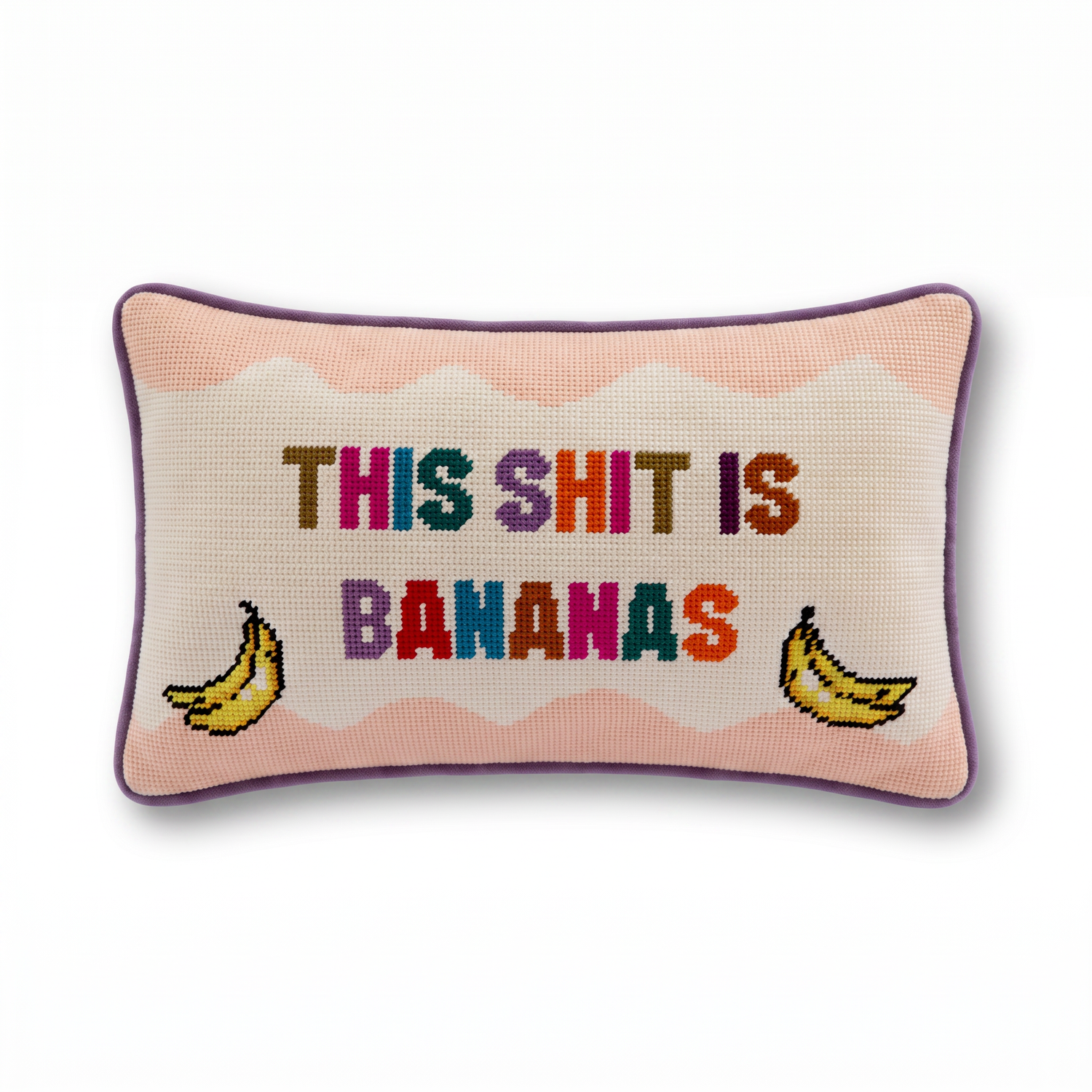 Bananas Needlepoint Pillow
