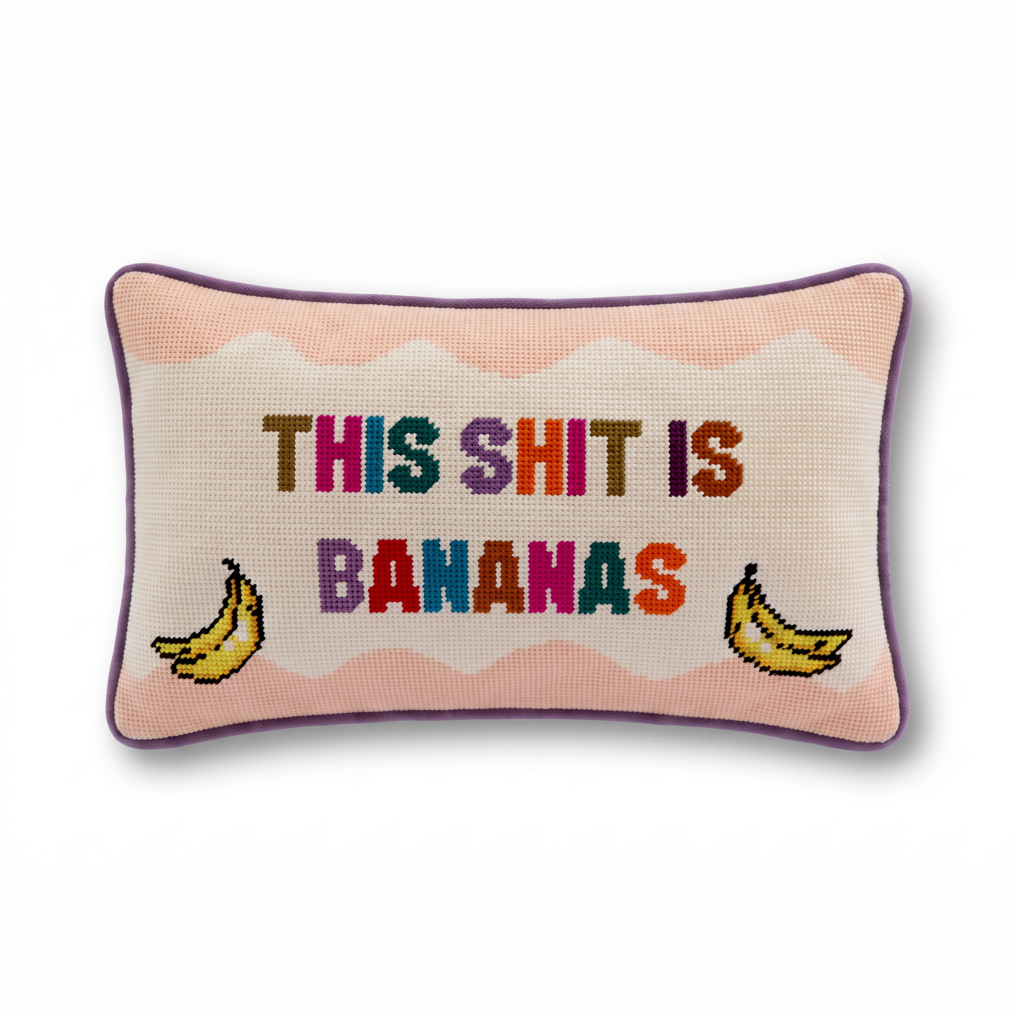 Bananas Needlepoint Pillow