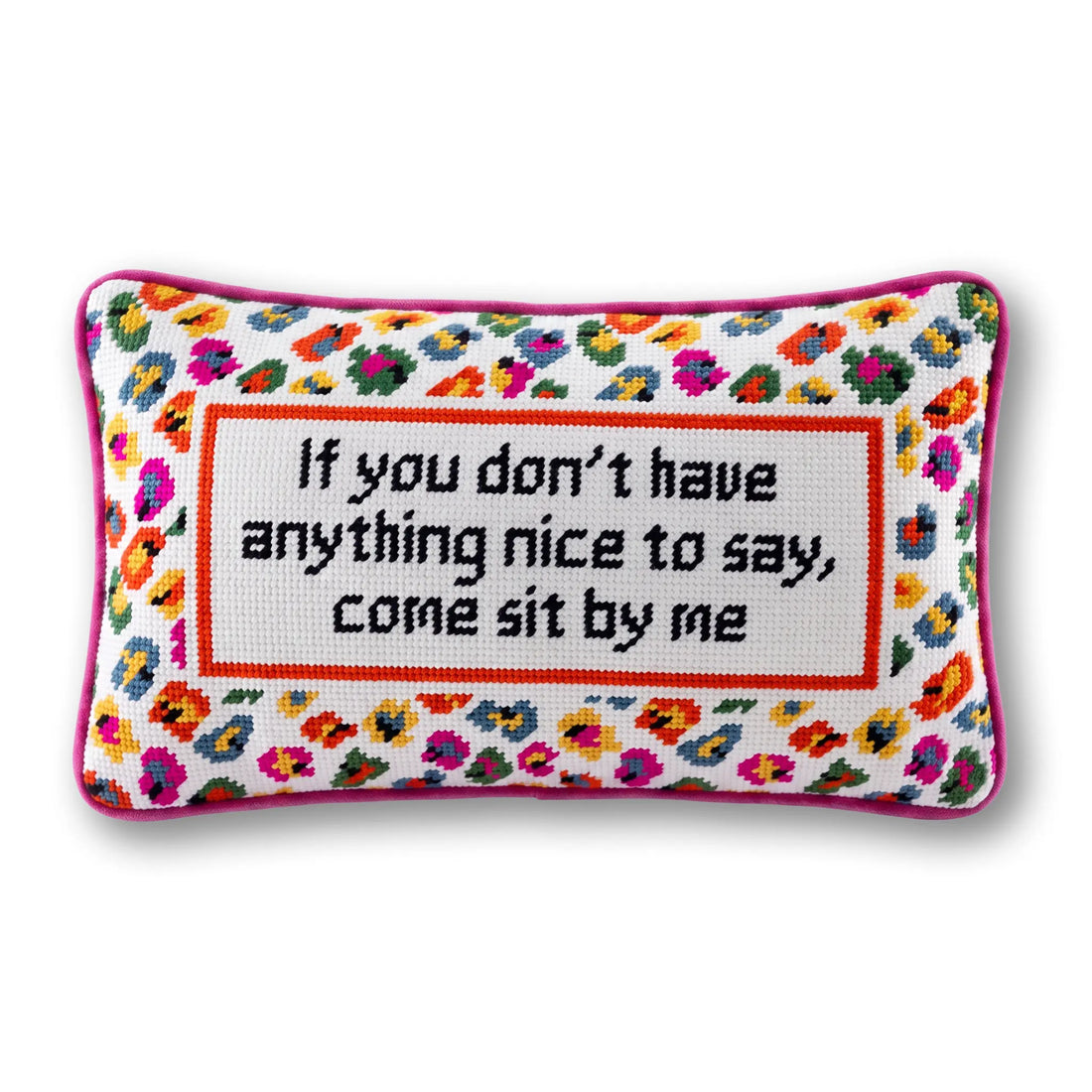 Come Sit By Me Needlepoint Pillow