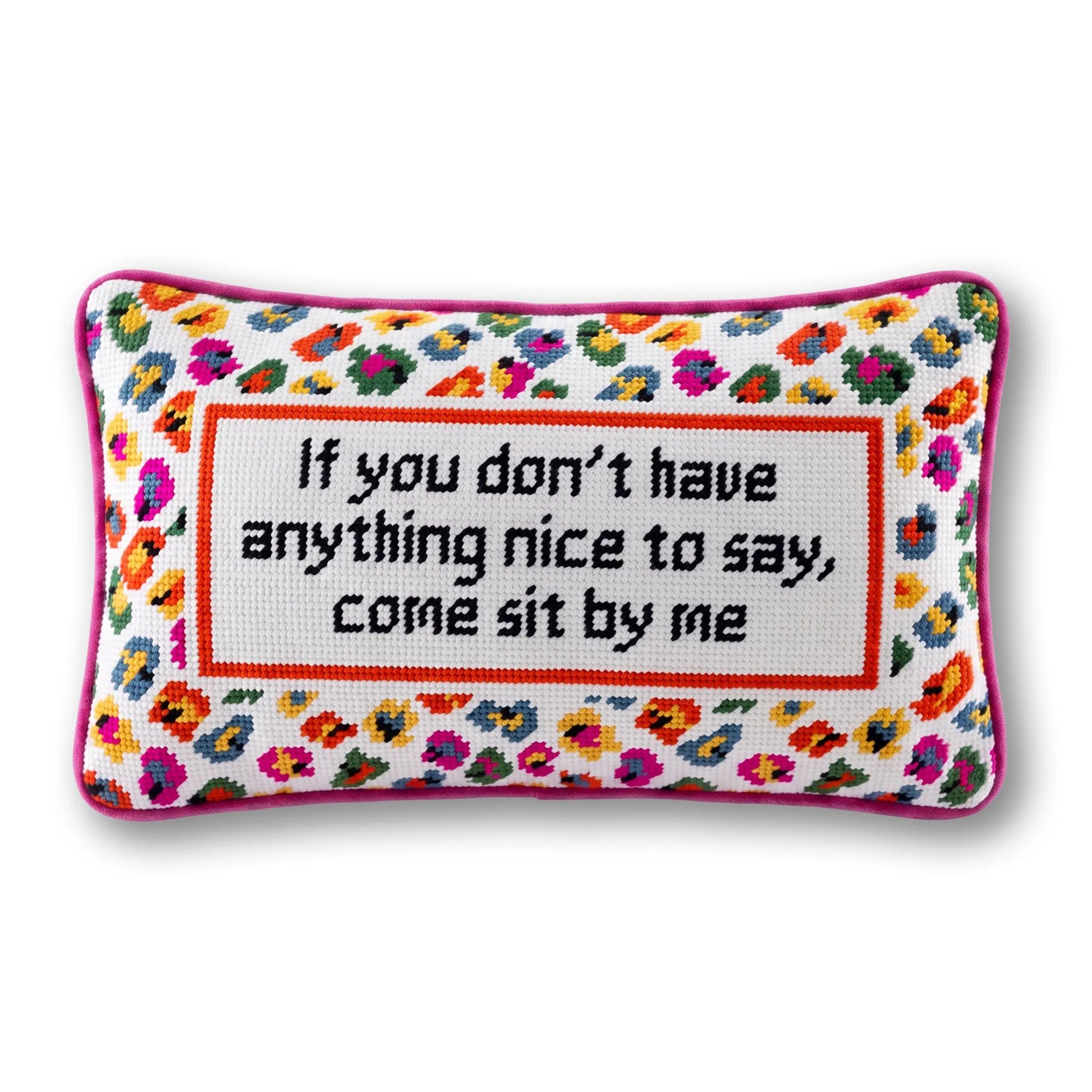 Come Sit By Me Needlepoint Pillow
