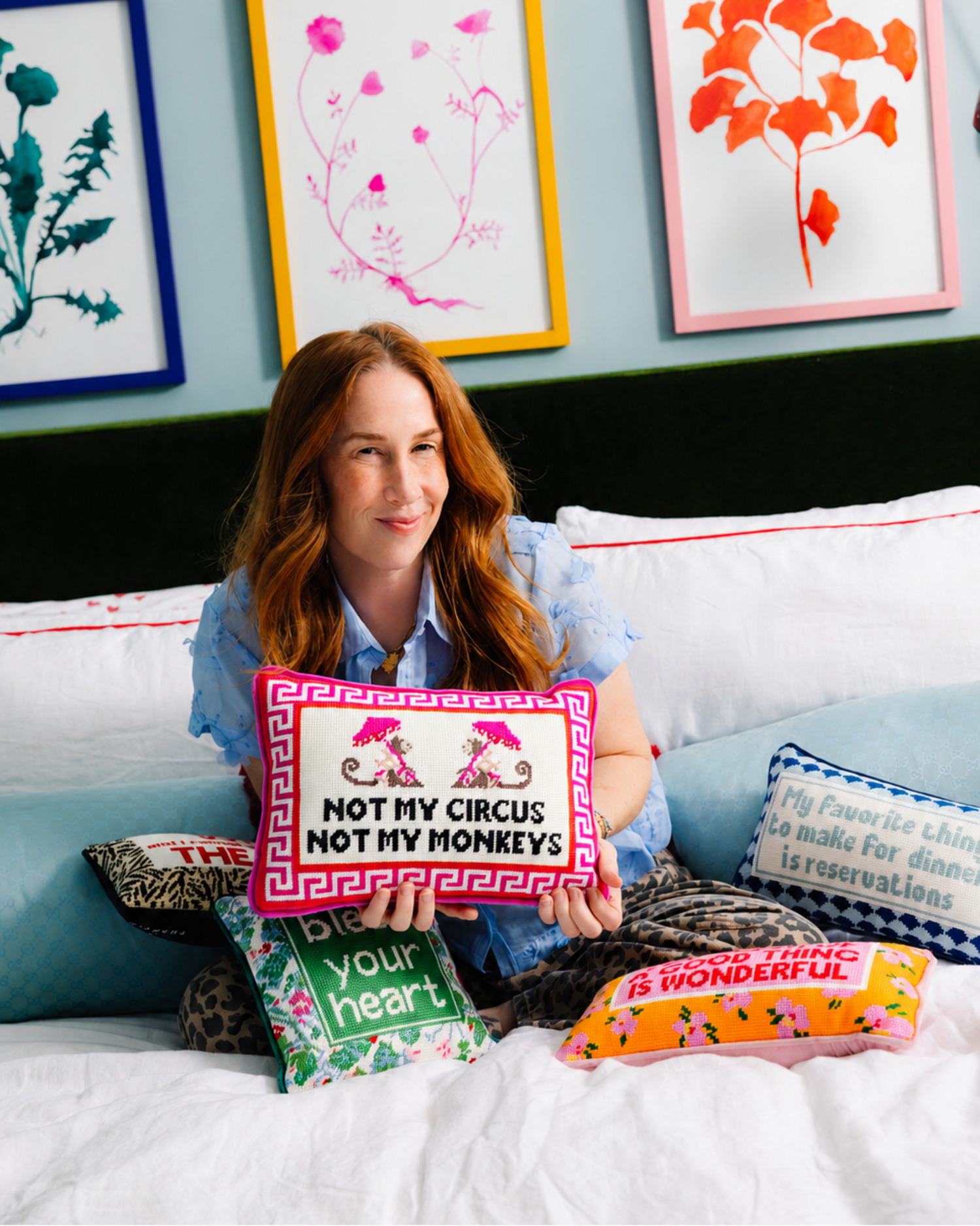 Not My Circus Needlepoint Pillow