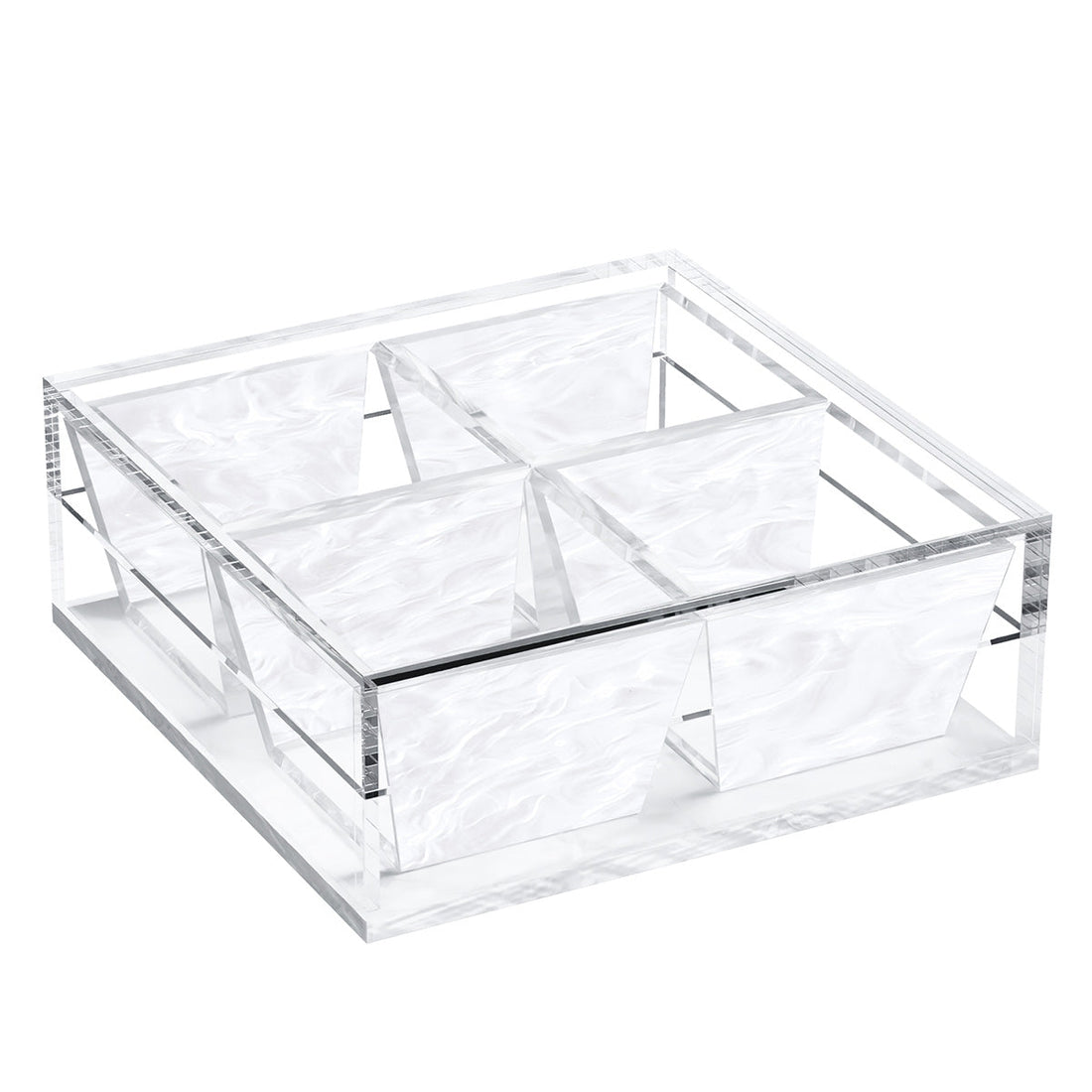 Compartment Dish (4 Dishes) - White Pearl