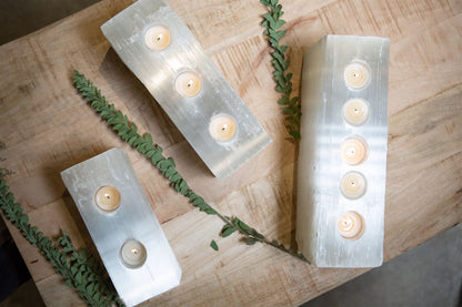 Rectangle Selenite
Double Tea Light
Holder