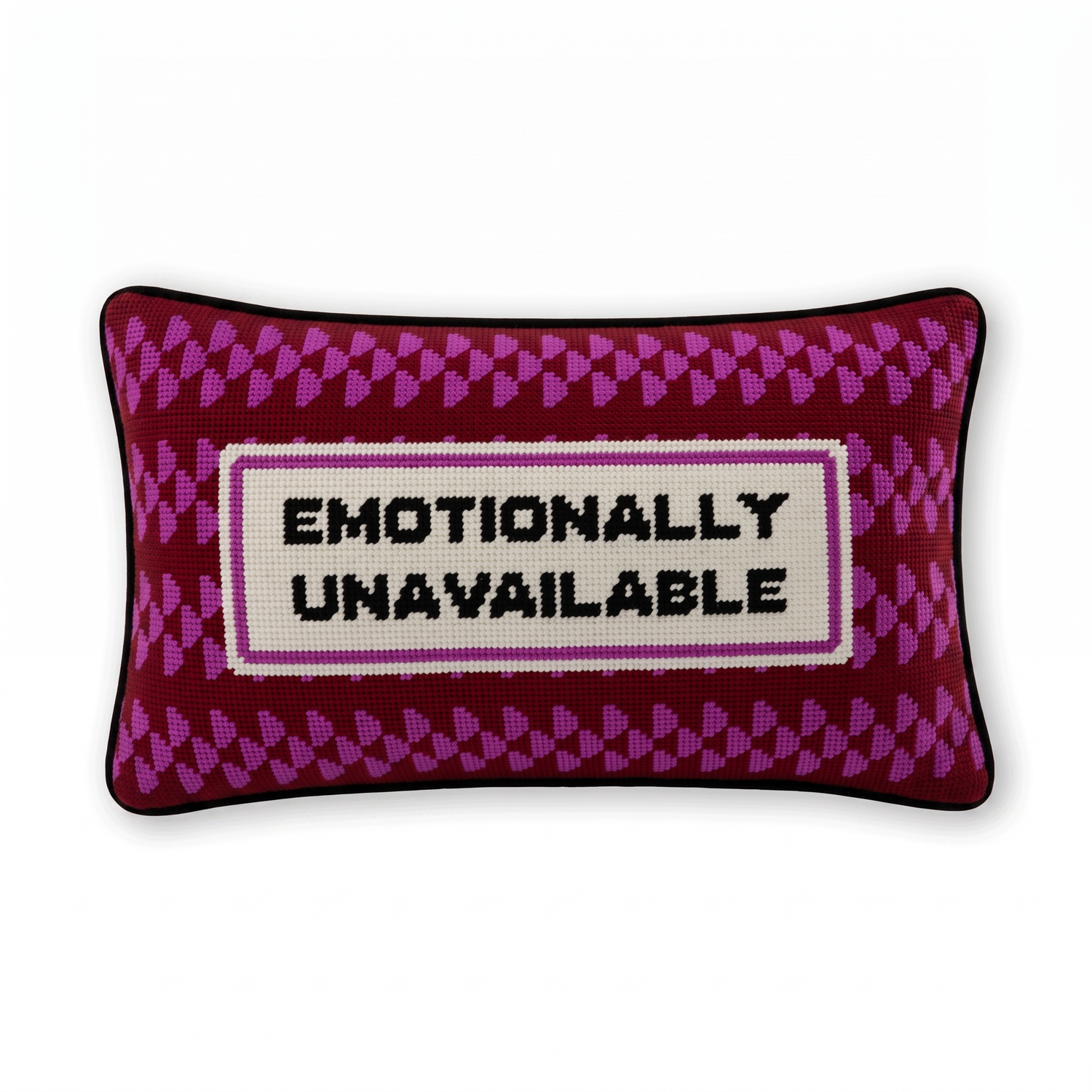 Emotionally Unavailable Needlepoint Pillow