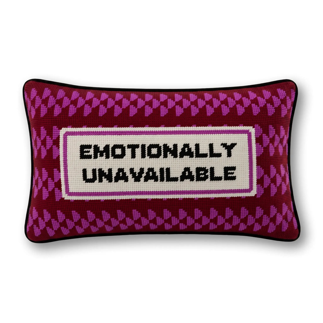 Emotionally Unavailable Needlepoint Pillow