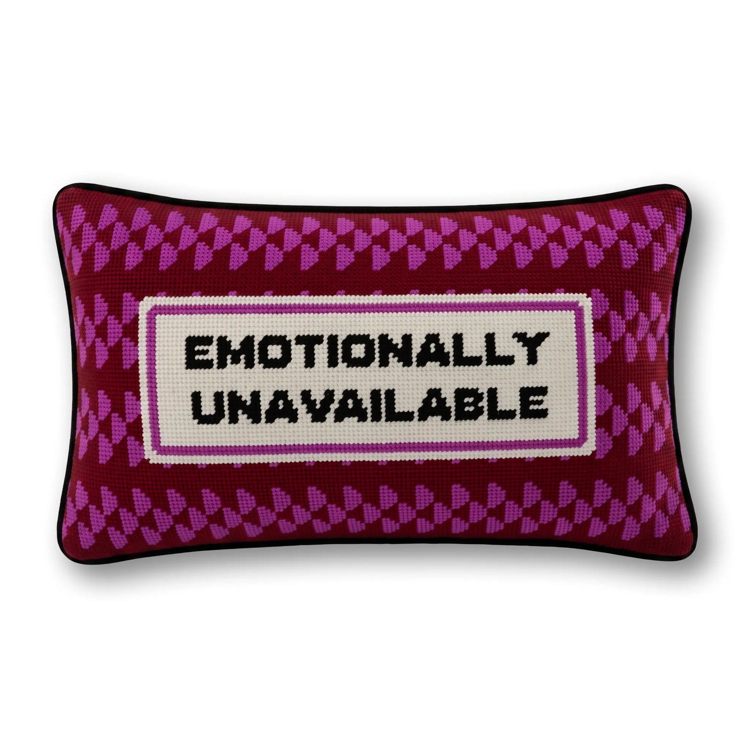 Emotionally Unavailable Needlepoint Pillow