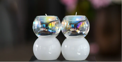 Color Block Bubble Crystal Tealight Holders