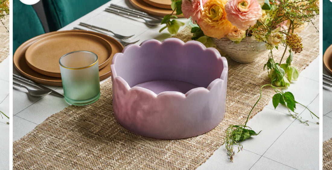 Lainy home scalloped resin salad bowl 10x4