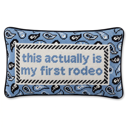 First Rodeo Needlepoint Pillow