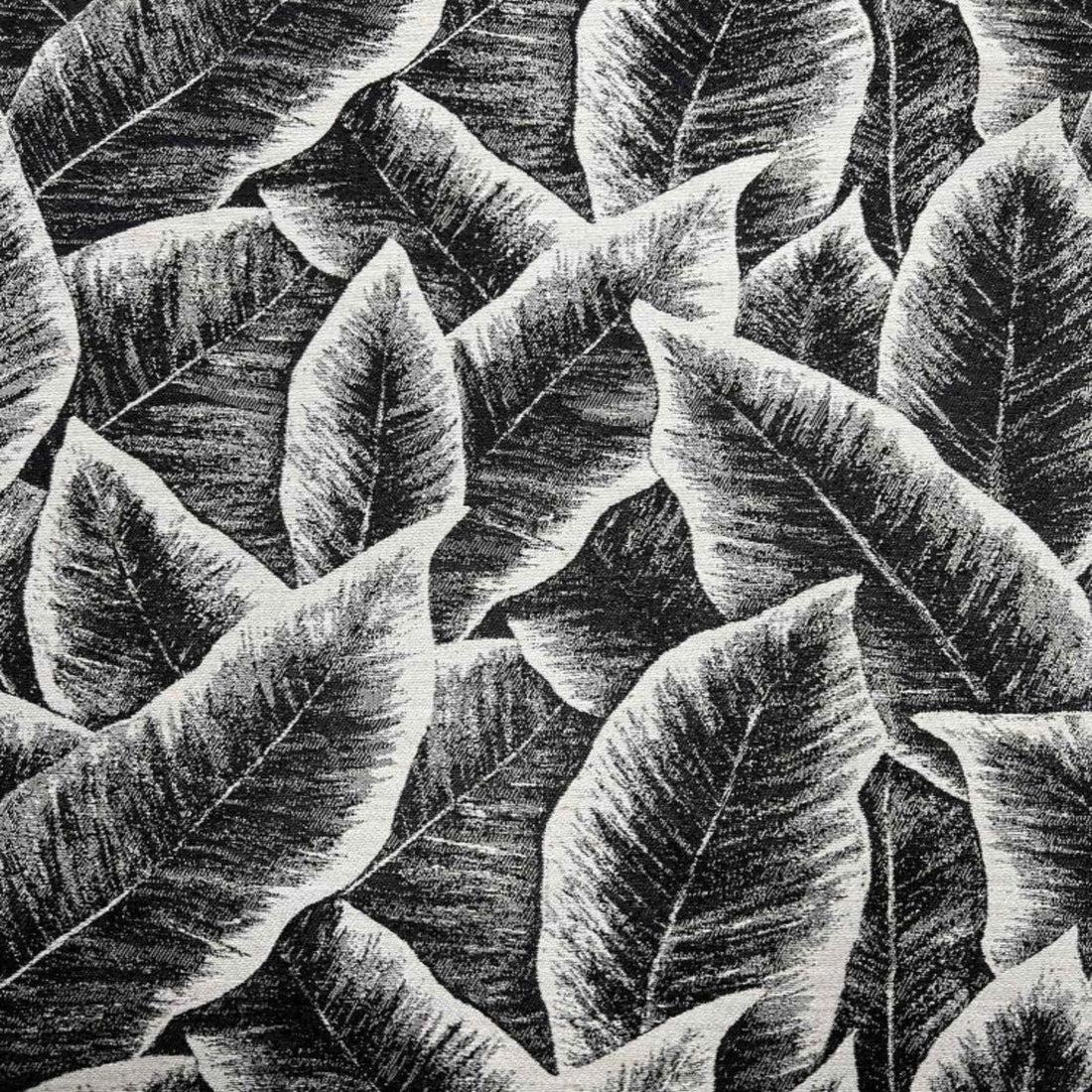 Black FOLIAGE Jacquard Leave Print - Custom Tablecloths