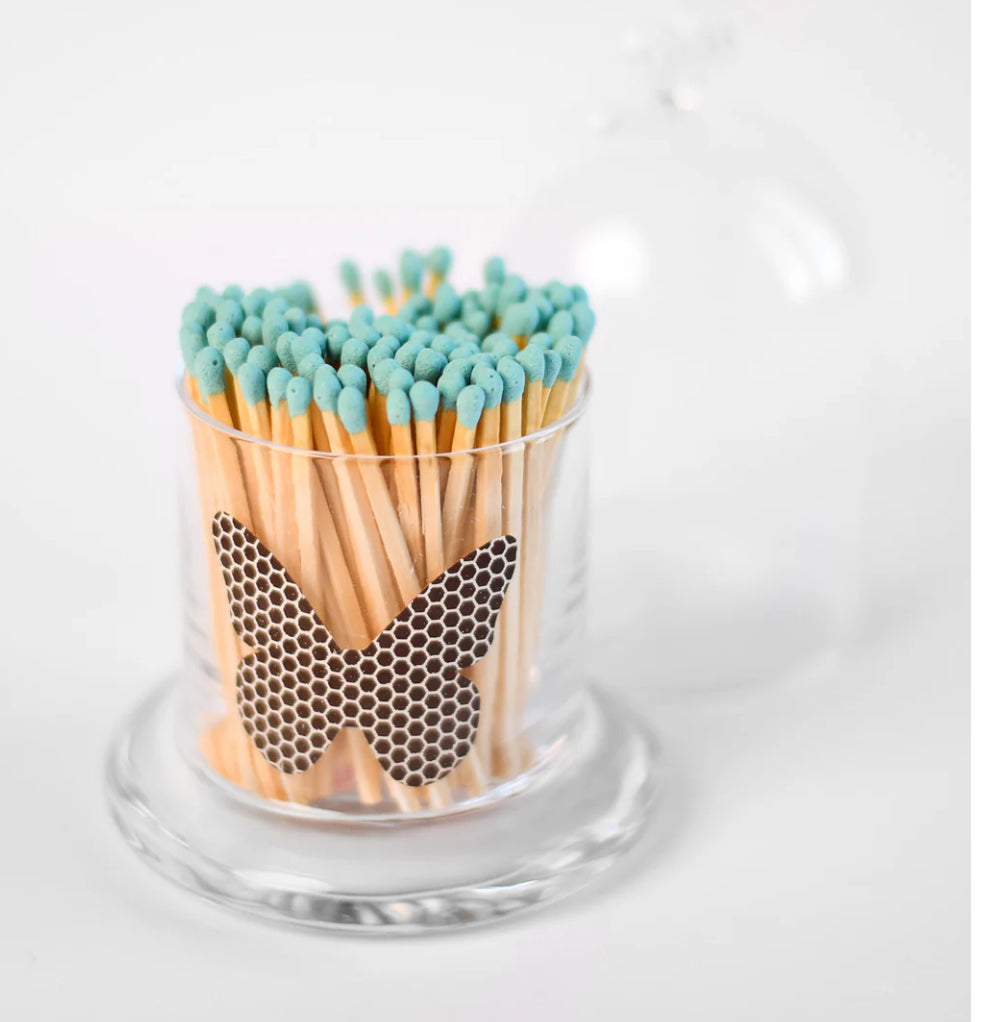 Light blue Matches w/ Butterfly Accent Jar