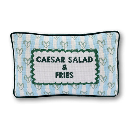 Girl Dinner Needlepoint Pillow