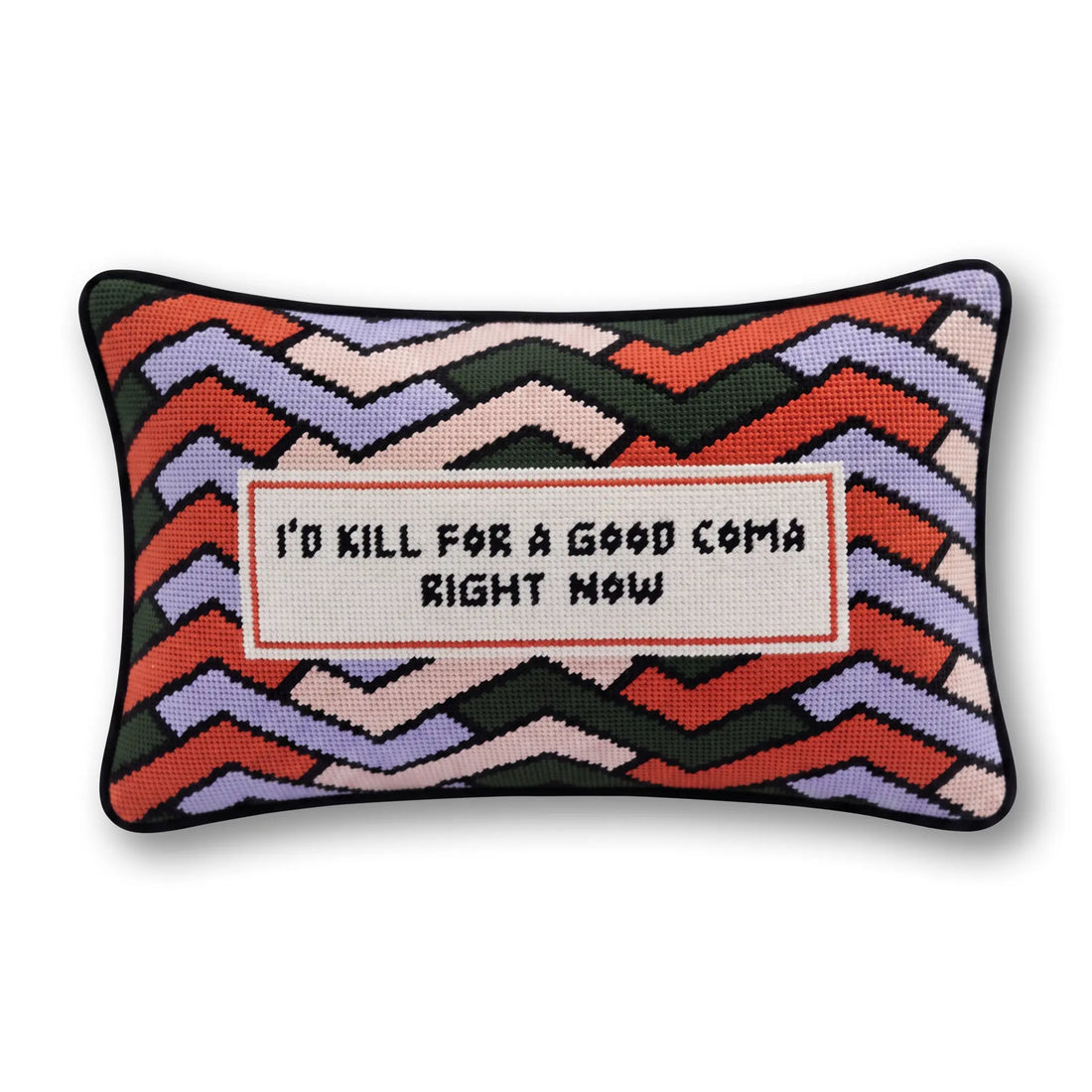 Good Coma Needlepoint Pillow