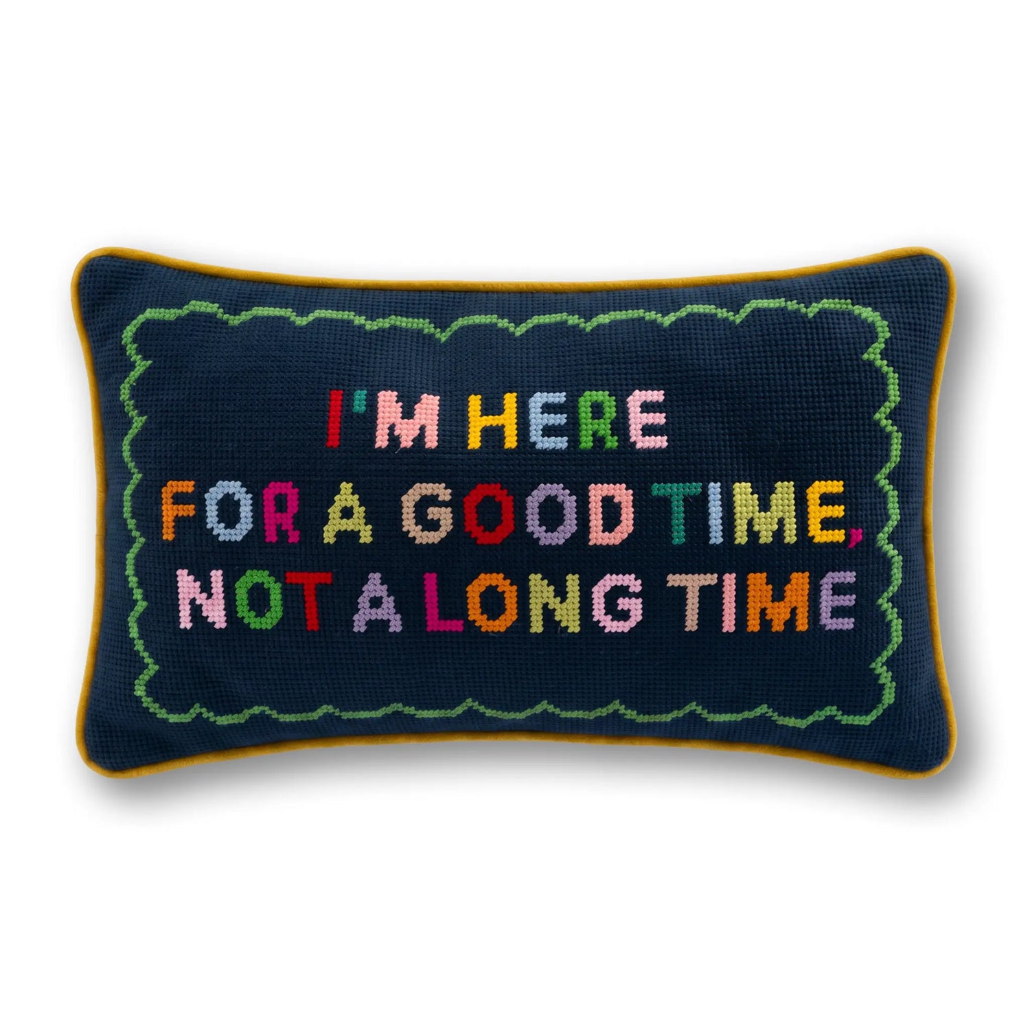 Good Time Needlepoint Pillow