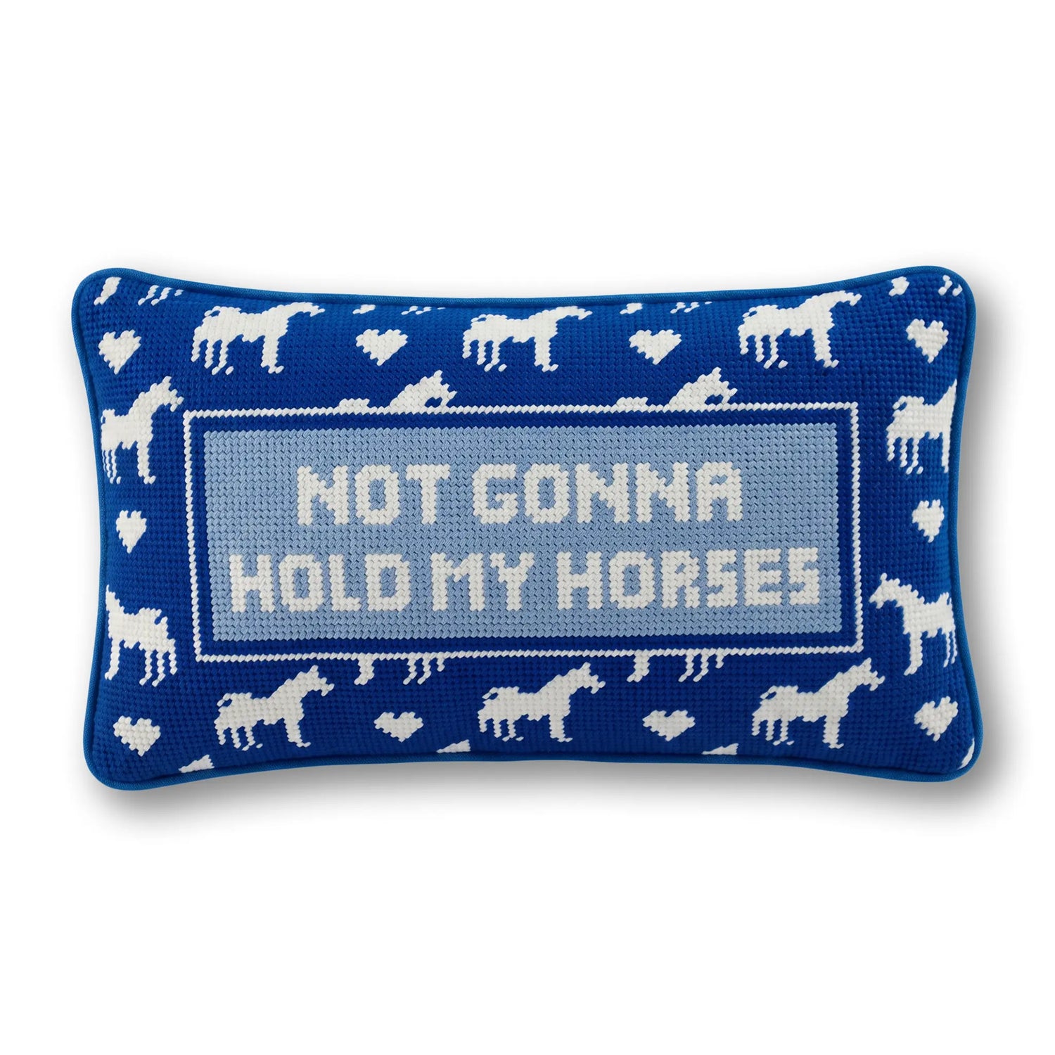 Hold My Horses Needlepoint Pillow