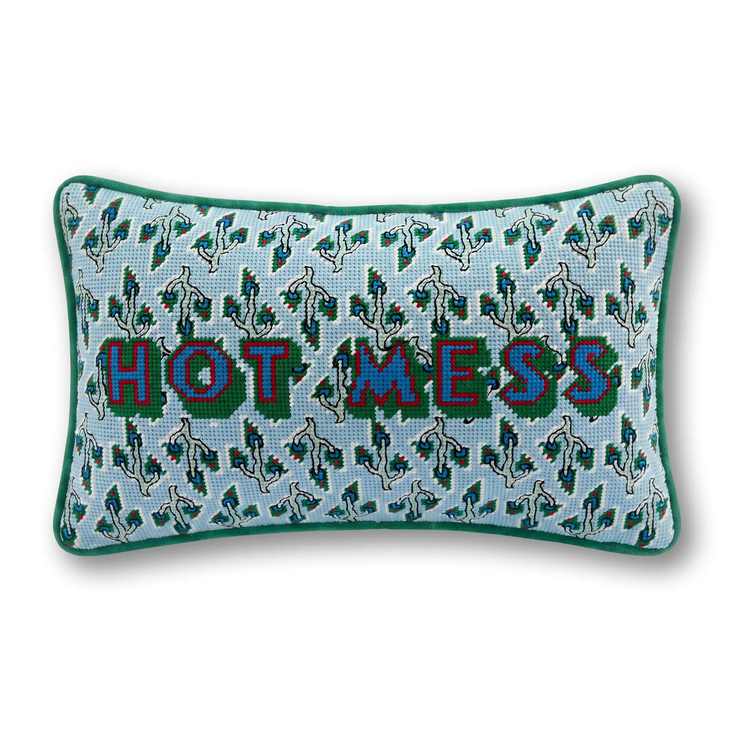 Hot Mess Needlepoint Pillow