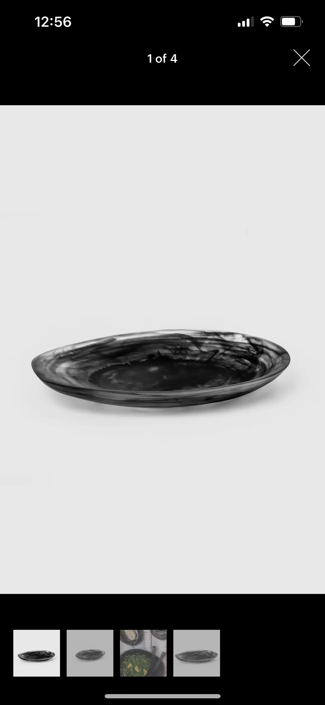 Small shell platter -black swirl