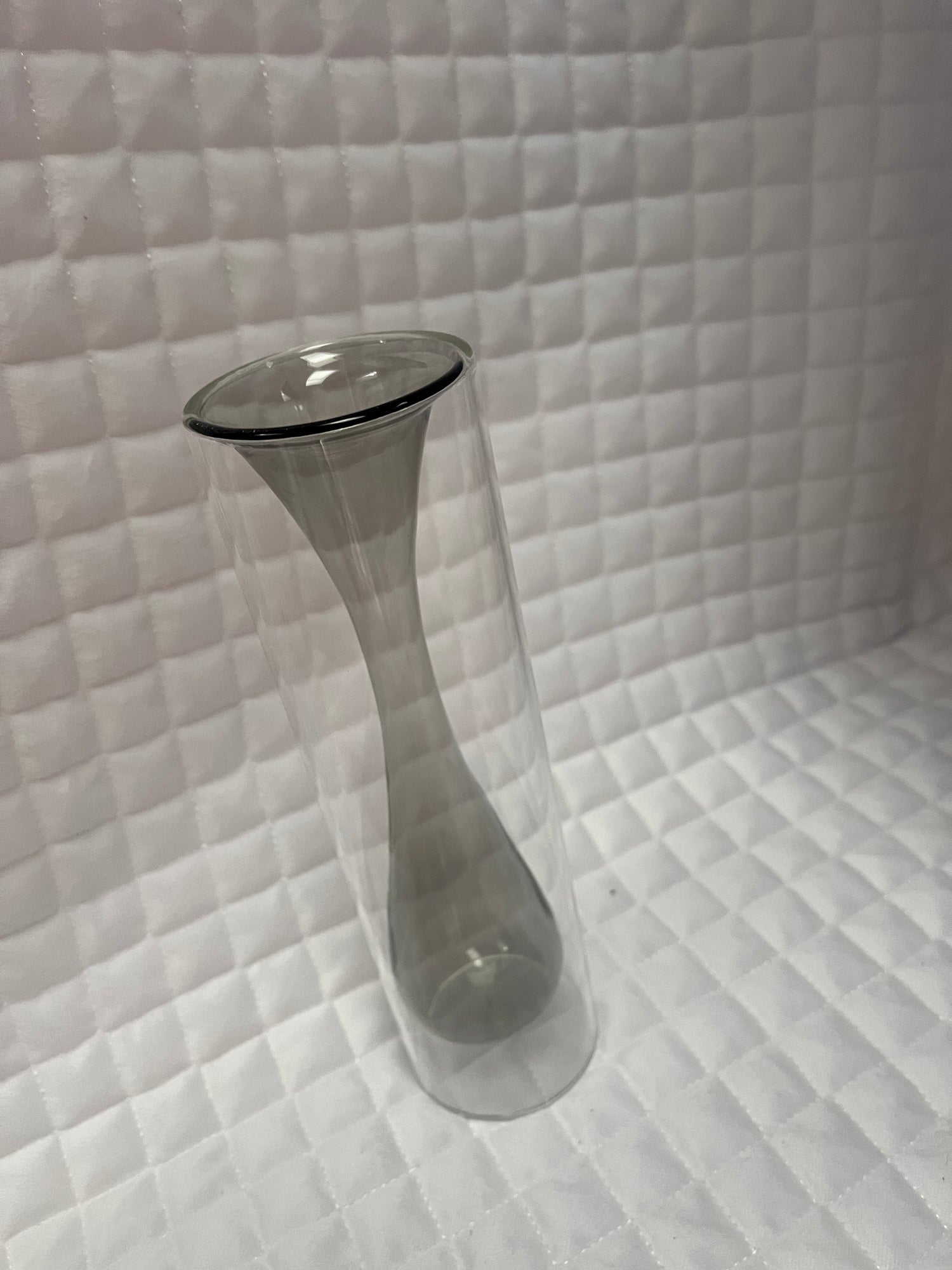 Glass double wall bubble vase