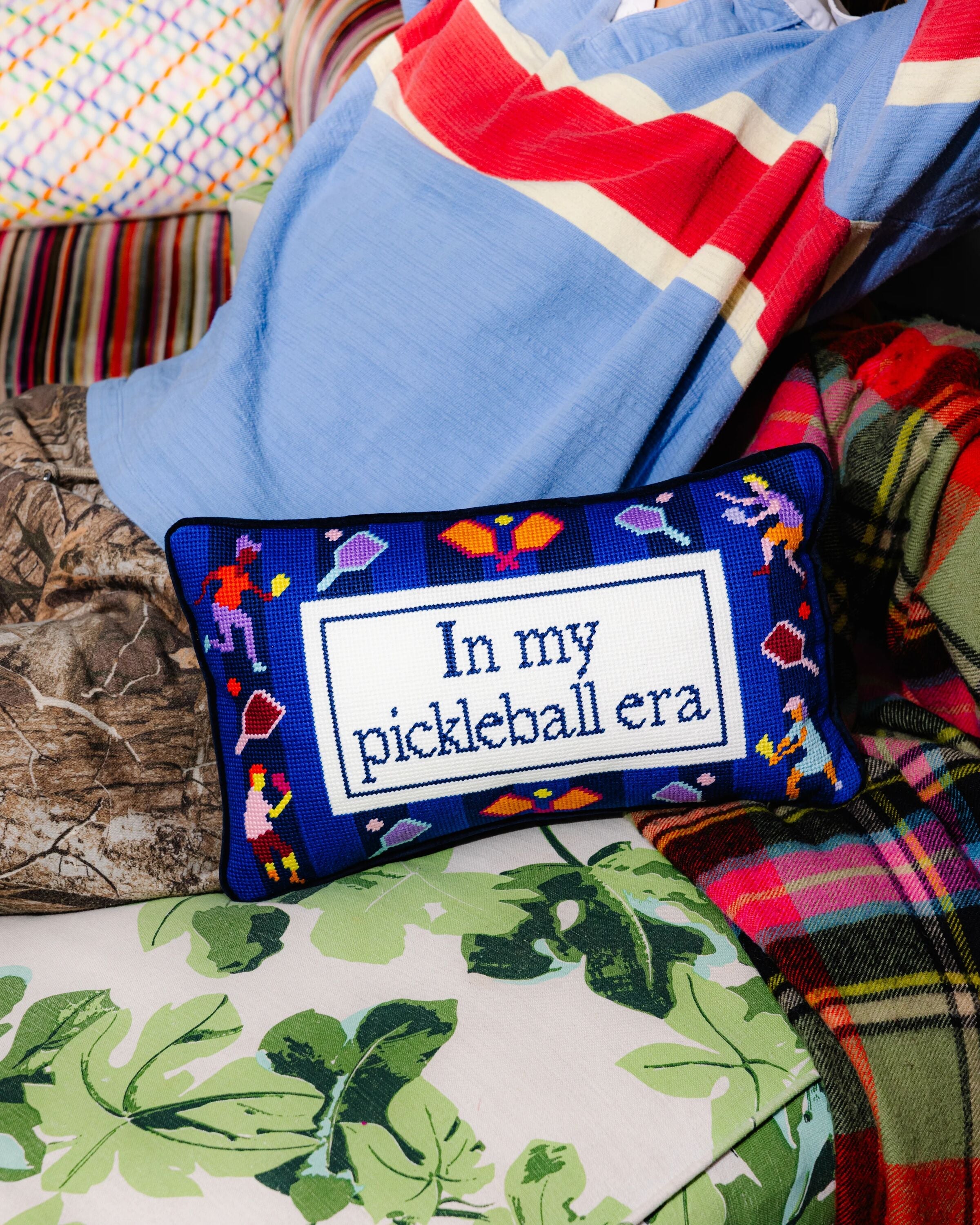 Pickleball Era Needlepoint Pillow