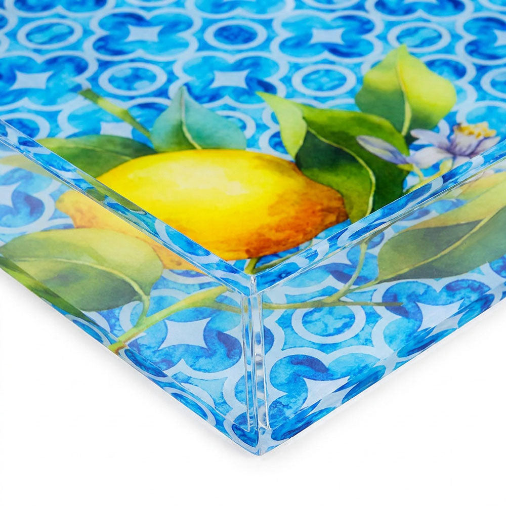 Blue Design Lucite Tray