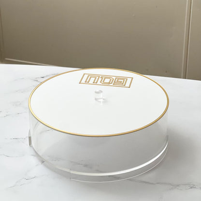 Lucite Matzah Box with Mirror Design