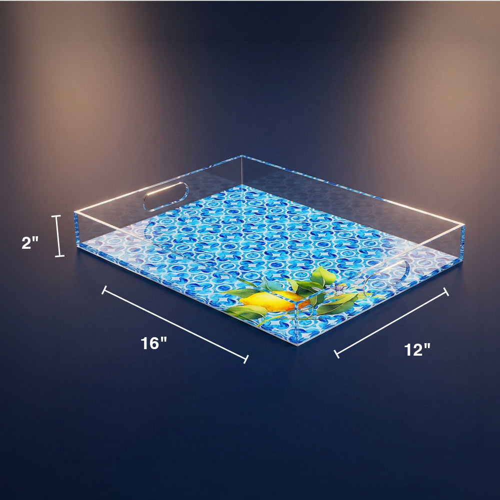 Blue Design Lucite Tray