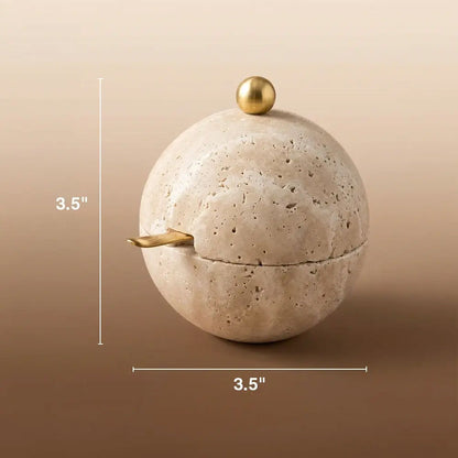 Travertine Honey Dish