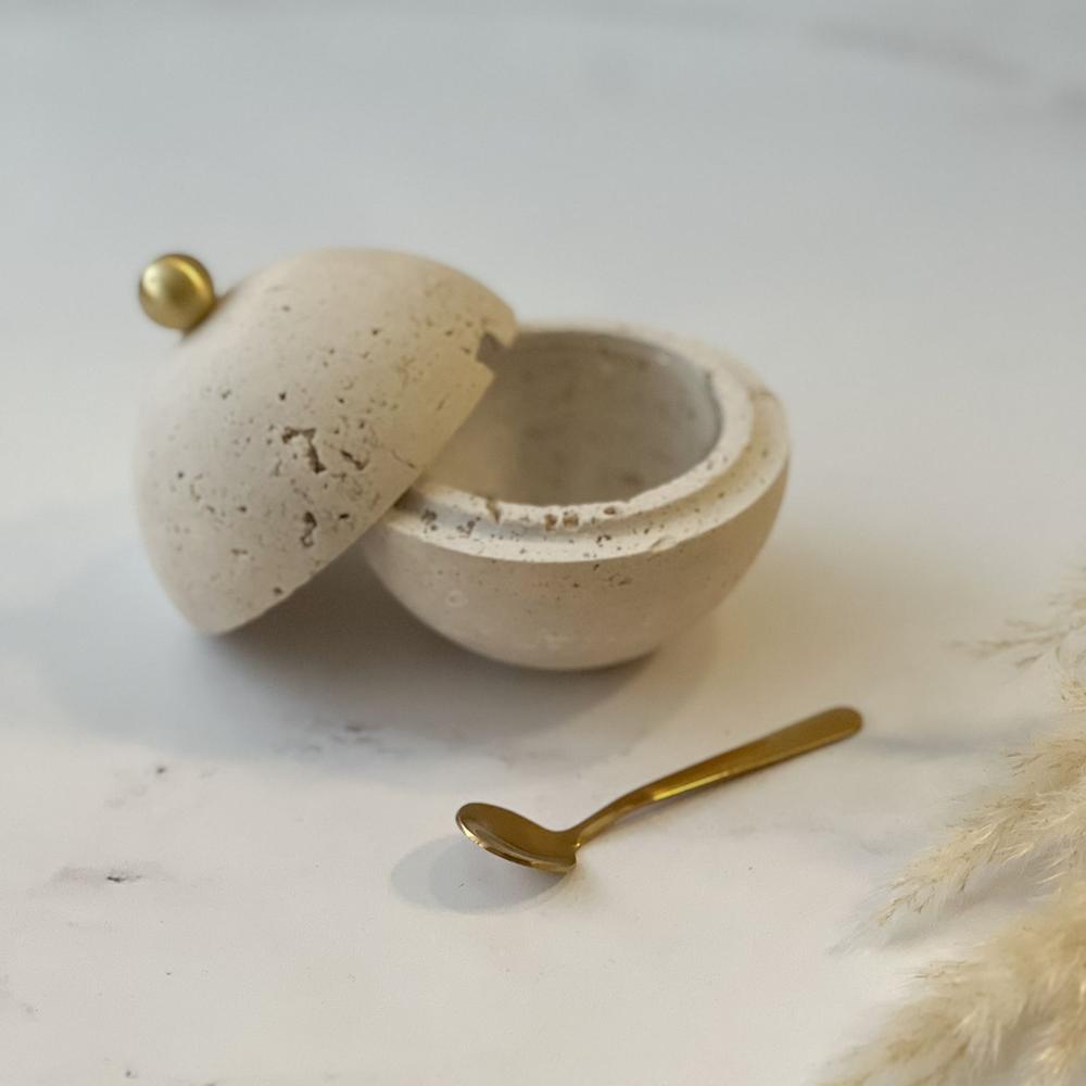 Travertine Honey Dish