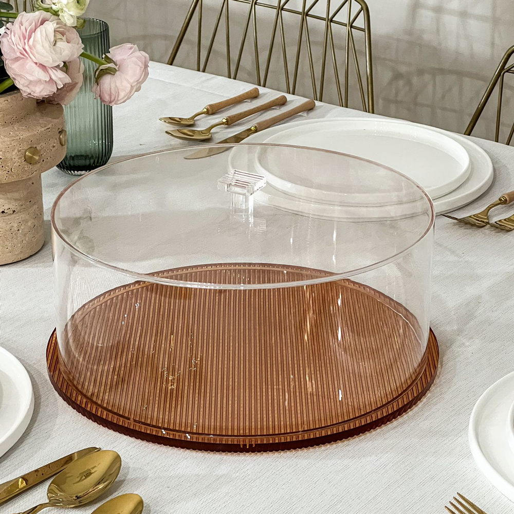 Amber Corrugated Lucite Cake Dome