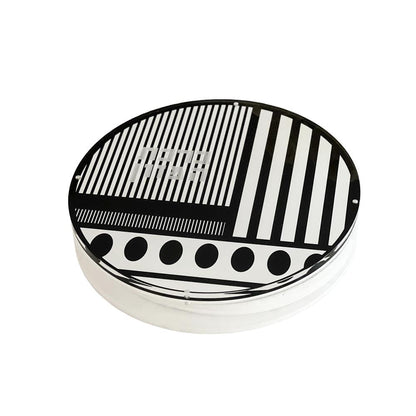 Lucite Black &amp; White Round Bencher Set 8pk