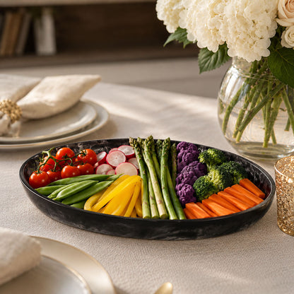 Resin Black Serving Tray