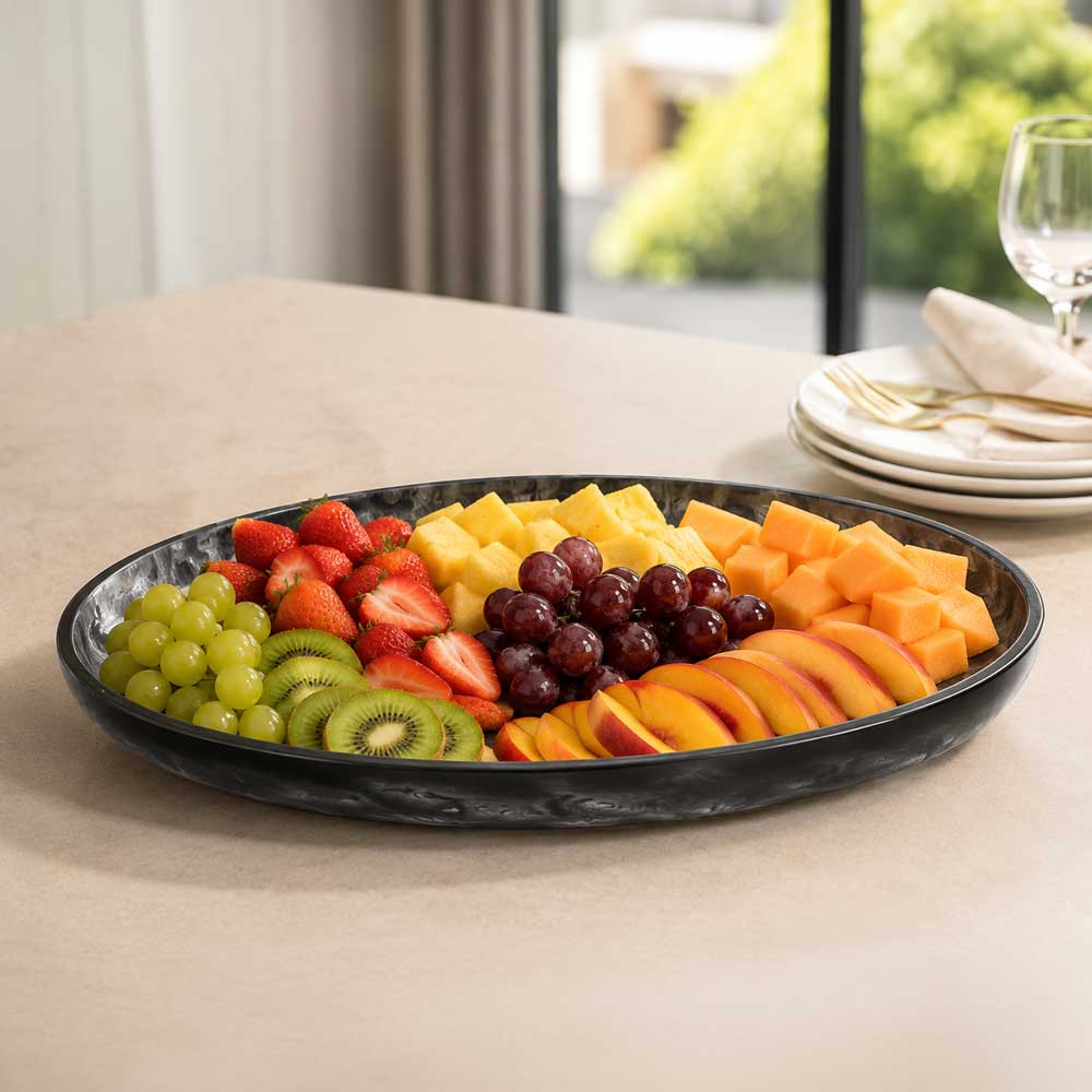 Resin Black Serving Tray