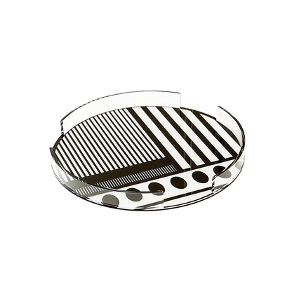 Lucite Black &amp; White Cake Tray