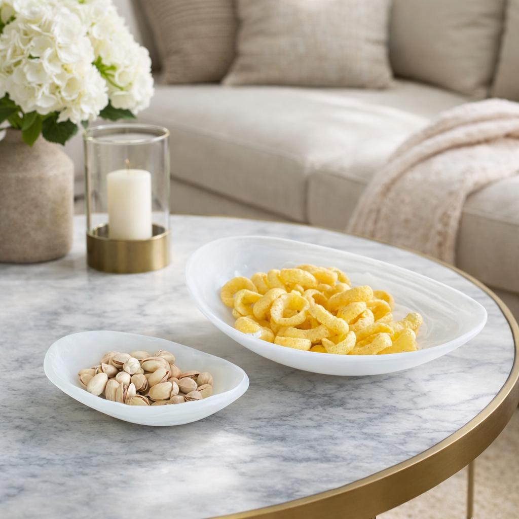 Resin Snow Drift Oval Serving Dish