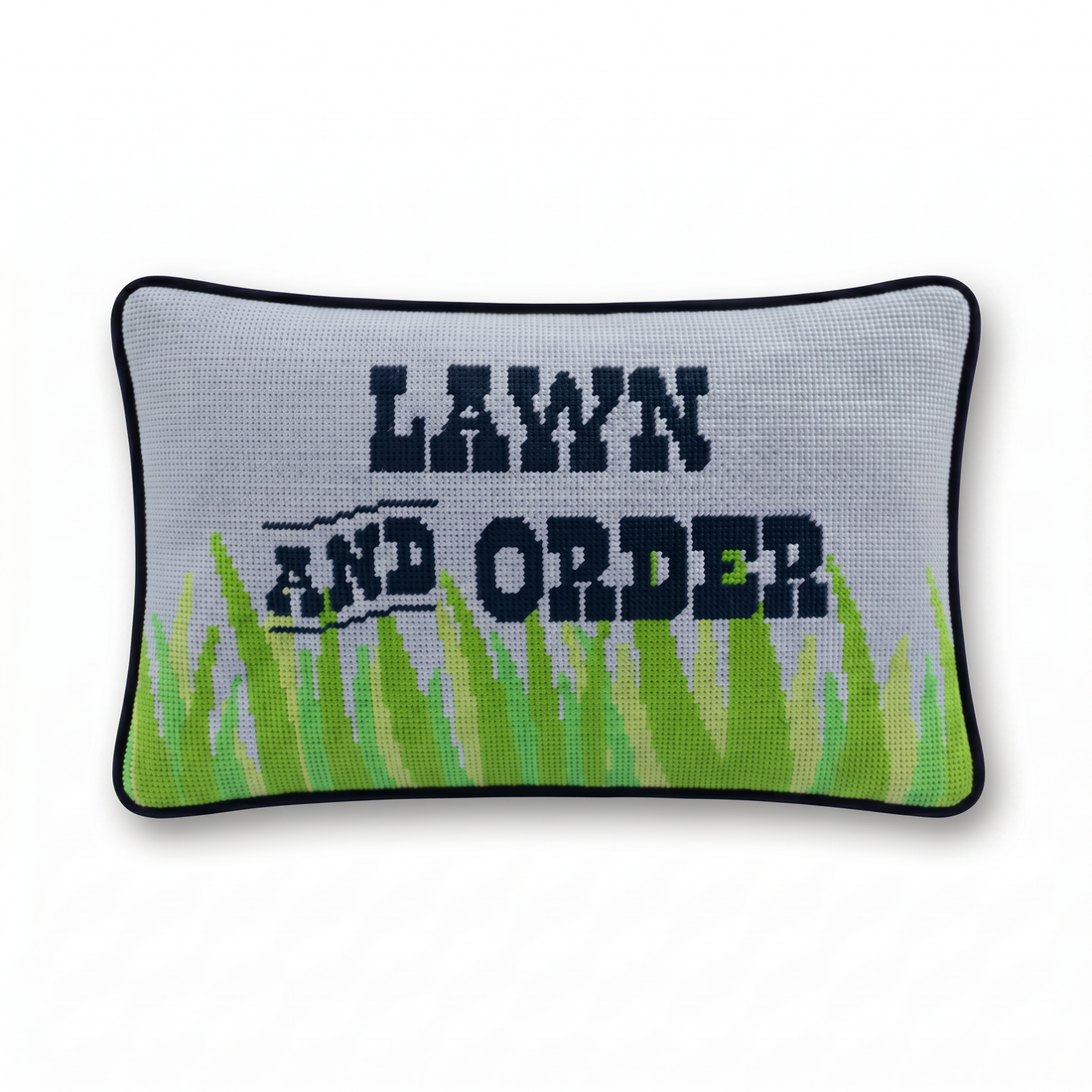 Lawn & Order Needlepoint Pillow