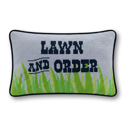 Lawn &amp; Order Needlepoint Pillow