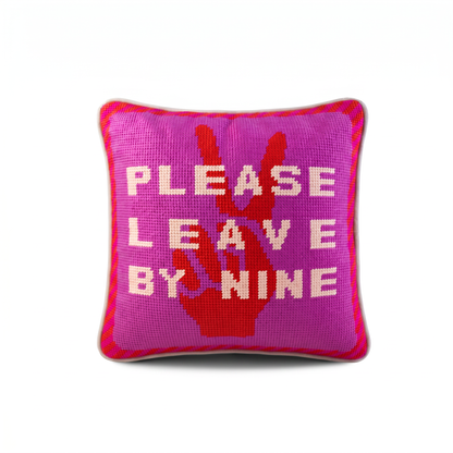 Leave by Nine Needlepoint Pillow