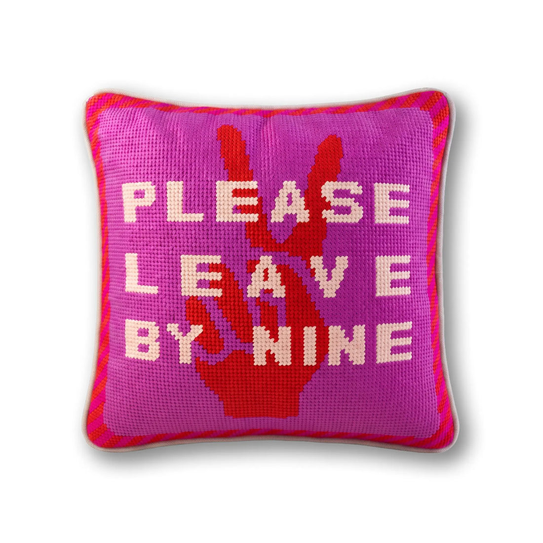 Leave by Nine Needlepoint Pillow
