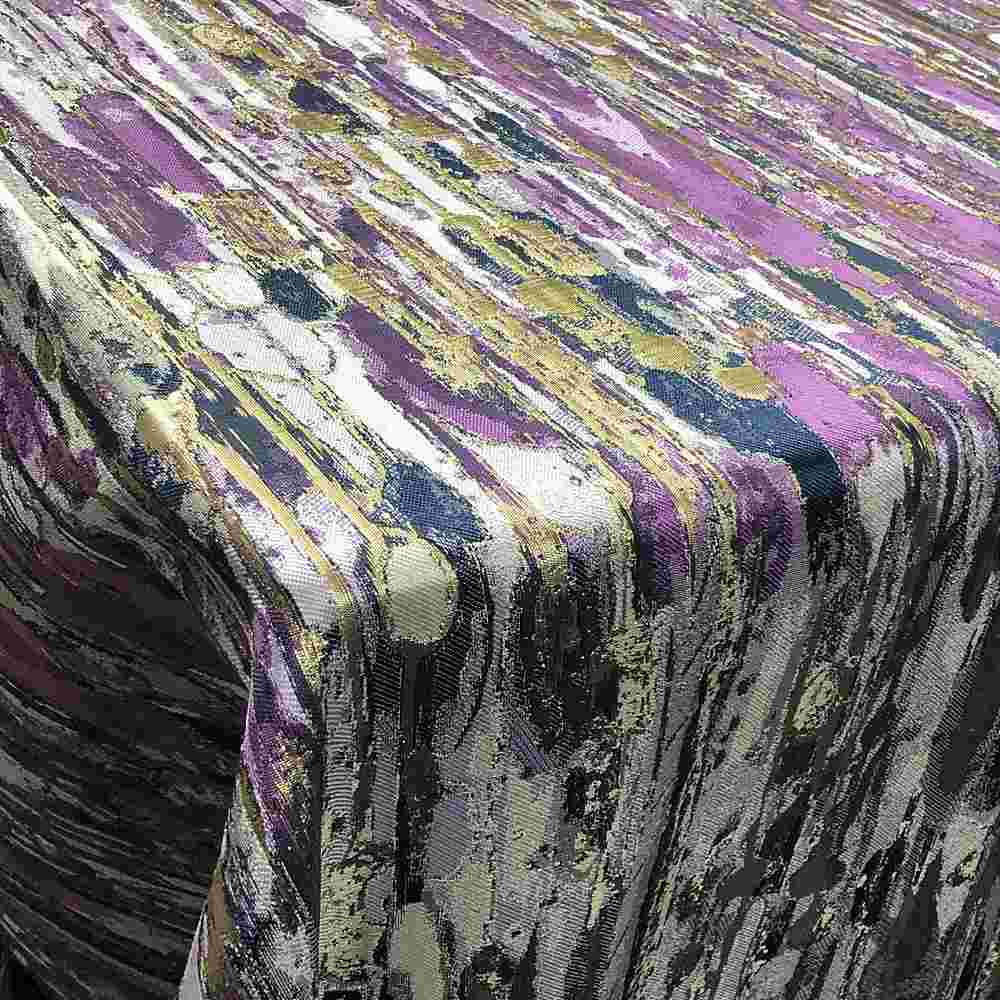 Plum LYNN Jacquard Print Metallic - Custom Tablecloths