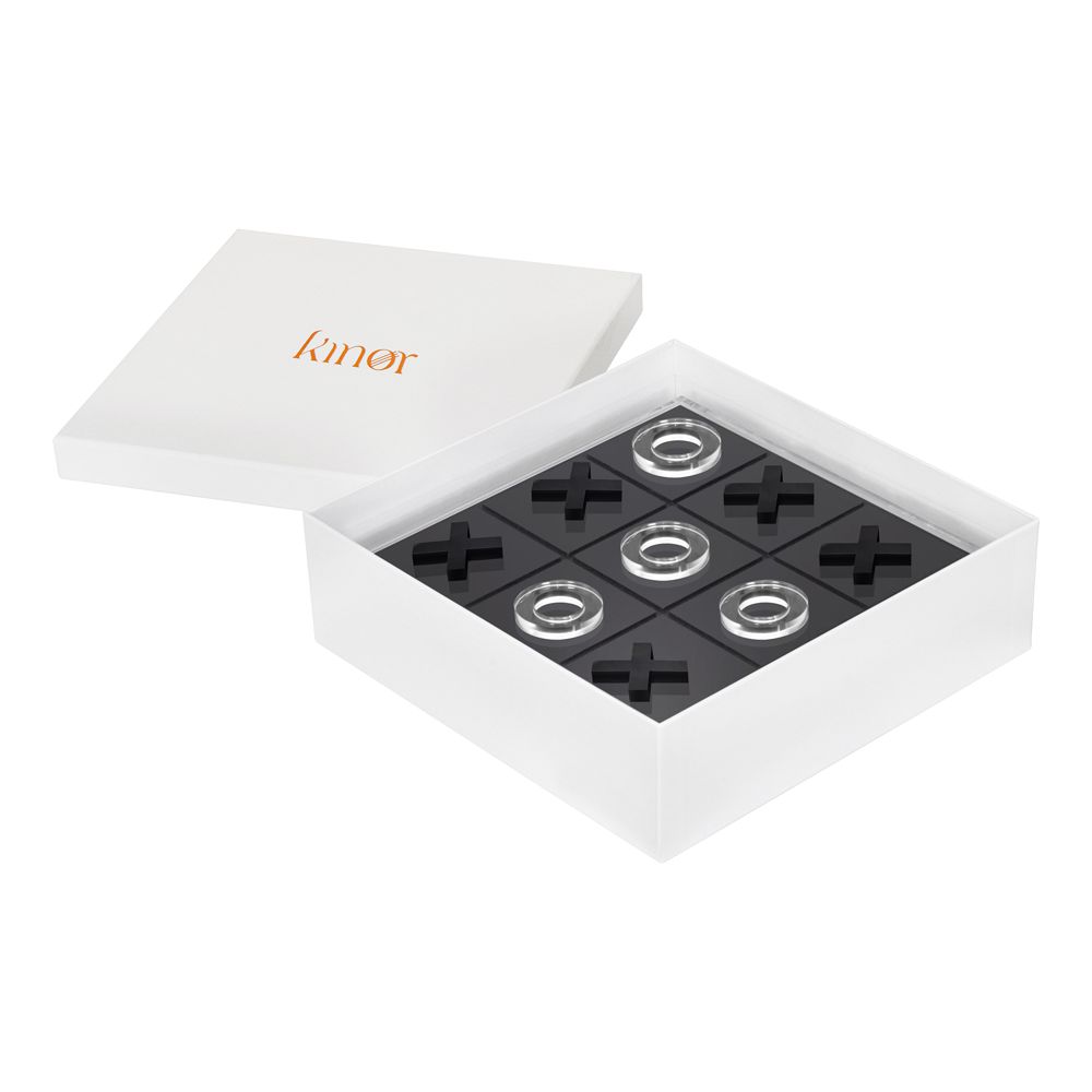Lucite Black &amp; White Tic Tac Toe Game