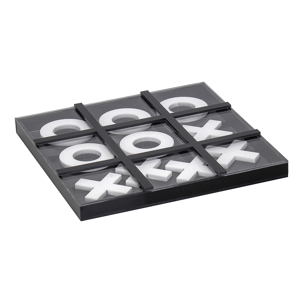 Lucite Black &amp; White Tic Tac Toe Game