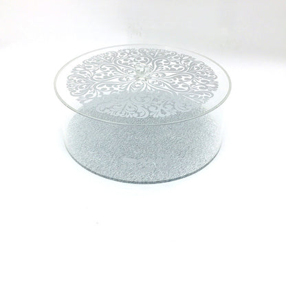 Lucite Matzah Box Silver Floral Design
