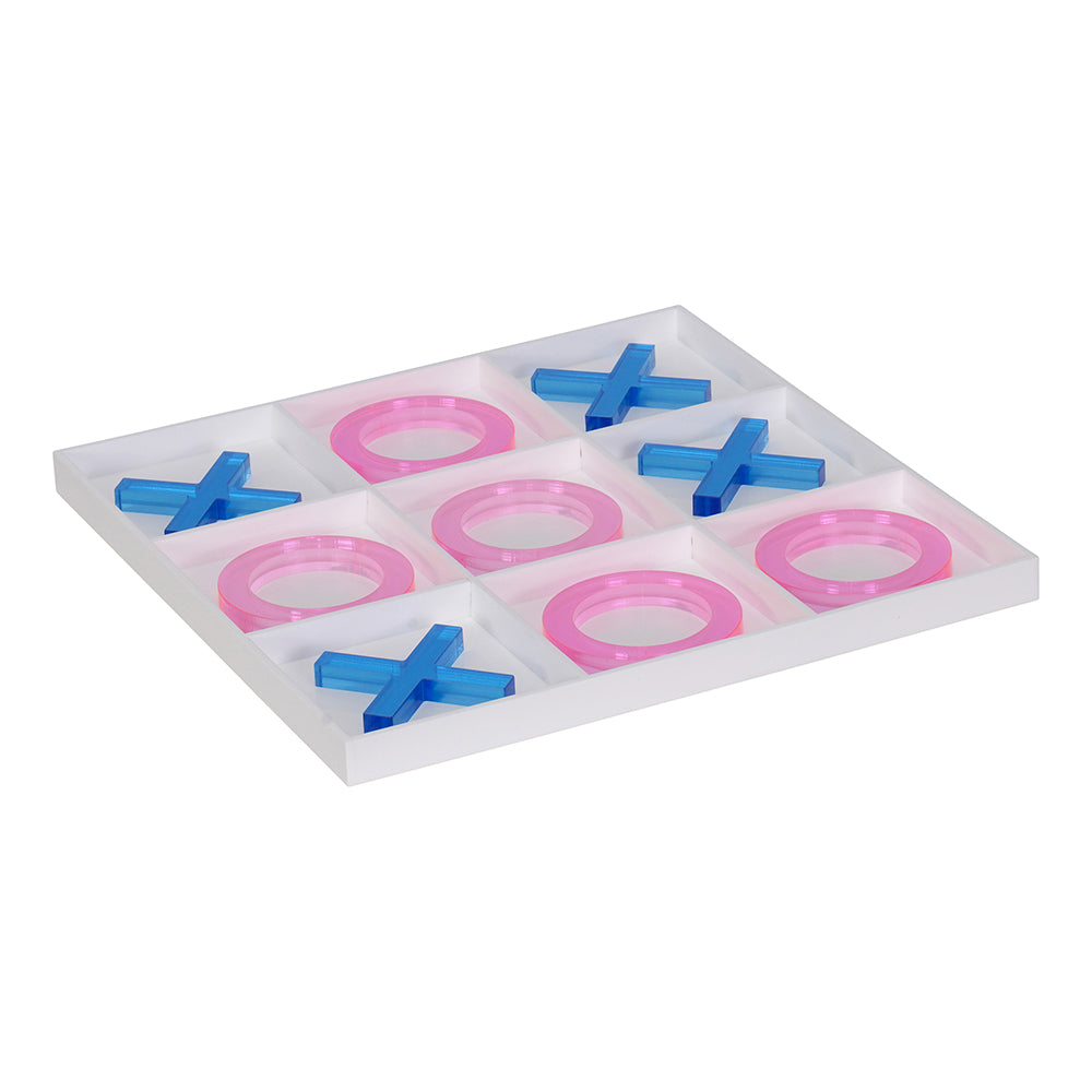 Lucite Pink &amp; Blue Tic Tac Toe Game